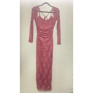 Bear Dance Dusty Rose Long Lace Dress – Women’s Size M